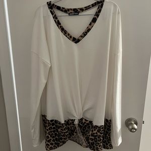 Heimish boutique shirt 3x leopard nwot